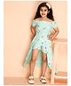 Kids Cave Cold Shoulder Floral Printed Flared Jumpsuit - Light Green