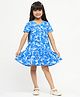 Somersault Half Sleeves Abstract Printed Dress - Blue