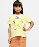 Somersault Half Sleeves Caterpillar & Butterfly Printed Top - Yellow