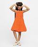 Somersault  Sleeveless Schiffli Embroidered Dress - Orange
