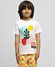 Somersault  Half Sleeves Stay Wild Text Embellished Tee - Ecru