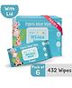 Momamia 99% Aqua Water Wipes - Pack of 6 (72 count Wipes pack)
