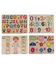 MINDMAKER - Wooden Puzzle with Knobs Educational and Learning Toy for Kids (Alphabets+Shapes+Body Part+Numbers)