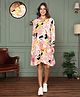 MomToBe Full Sleeves Floral Printed Maternity Shirt Dress With Nursing Access - Multi Colour