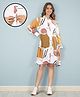 MomToBe Full Sleeves Abstract Printed Maternity Shirt Dress With Nursing Access - White