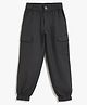 Campana Cotton Lycra Solid Cargo Joggers - Dark Grey
