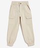 Campana Cotton Lycra Solid Cargo Joggers - Beige
