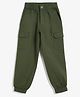 Campana Cotton Lycra Solid Cargo Joggers - Military Green