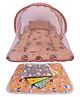 Babytoons New Born Baby Bedding Mosquito Net Bed with Pillow & 4pcs Waterproof Sheets Mats Combo (0-12 Months)  Brown