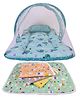 Babytoons New Born Baby Bedding Mosquito Net Bed with Pillow & 4pcs Waterproof Sheets Mats Combo (0-12 Months) Green