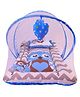 Babytoons Baby Bed with Thick Mattress, Mosquito Net with Zip Closure & Neck Pillow Luxury Bedding for New Born Sleeping Bed (0-12 Months) Blue