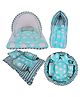 Babytoons Combo of Baby Nest with Pillows | Bed with Net | New Born Carry Bag | 4 Pcs Gadda Set (0-12 Months) Green