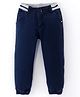 Olio Kids Twill Full Length Solid Lounge Pant - Navy Blue
