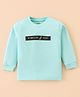 Cucumber Sinker Knit Full Sleeves T-Shirt With Placement Print - Sea Green