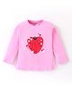 CUCUMBER Sinker Knit Full Sleeves T-Shirt with Heart Print - Pink