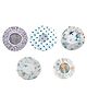 MOMISY Shower Cap Set of 5 Reusable Waterproof Elastic Eva Free Size - Multicolored and Multi Design