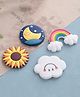 Kuber Industries Cute Sky Shape Fridge Magnets|Home Décor|Best Souvenir Gift|Pack of 4|Multi|
