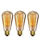 FLAZE Filament Bulb, Edison Tungsten Bulb, E27 Base Bulb For Table Lamps/ Wall Light/ Wall Lamps, Bulbs For Home Decor Items, Light Bulbs For Hanging/ Ceiling/  (Pack of 3, Pear Shape) -(color may vary)