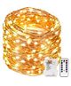FLAZE 100 Led String Fairy Light Powered by Battery Box And Remote, 8 Mode Functions Copper Wire Lights with battery for Home Decoration Valentine Birthday -(color may vary)Battery not included, 10 meters