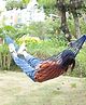 Kuber Industries Nylon Rope Travel Hammock |Garden Hammock Swing For Adults|100 KG Load Bearing Capicity|Including 2 Rope, 1 Bag (Blue)
