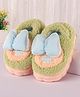 Oh! Pair Slip On Winter Wear Shoes With Bow Applique - Green