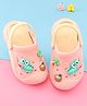 Oh! Pair Slip On Clogs with Croc Applique & Back Strap - Pink