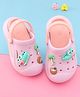 Oh! Pair Slip On Clogs with Croc Applique & Back Strap - Purple