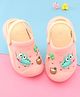 Oh! Pair Clogs with Back Strap Closure & Applique - Pink