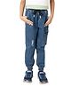 YOUMAA Mild Distressed Stretchable Ripped Denim Joggers Jeans - Blue