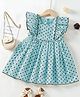 tior Sleeveless Frill Detailed Polka Dots Printed Ruffle Dress - Sky Blue