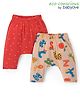 Babyoye 100% Cotton Full Lengh Diaper Leggings with Eco Jiva Finish Alphabet Print Pack of 2 - Red & Brown