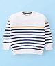 Babyhug Knitted Full Sleeves Striped Pullovers Light Weight  Sweater-  White & Blue