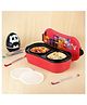 Cello Doppler Plastic Insulated 2 Containers Lunch Box with Stainless Steel Inner - Red