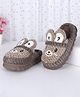 Oh! Pair Slip On Winter Shoes with Teddy Applique - Brown