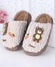 Oh! Pair Slip On Winter Shoes with Bear Applique - Brown