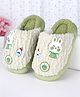 Oh! Pair Slip On Winter Shoes with Bunny Applique - Green