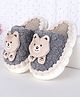 Oh! Pair Slip On Winter Shoes with Kitty Applique - Brown