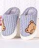Oh! Pair Slip On Teddy Bear Embroidered Winter Shoes - Grey