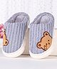 Oh! Pair Slip On Winter Shoes with Bear Patch - Grey