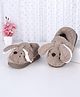Oh! Pair Slip On Winter Shoes with Bunny Ears Applique - Brown