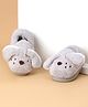 Oh! Pair Slip On Winter Wear Shoes With Applique - Grey