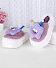 Oh! Pair Slip On  Winter Shoes with Applique & Back Strap - Purple (Back Elastic May Vary)