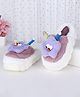 Oh! Pair Slip On  Winter Shoes with Applique & Back Strap - Purple (Back Elastic May Vary)