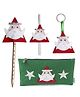 Li'Ll Pumpkins Santa Stationary Pouch & Santa Set Of Pencil Topper Book Mark & Key Chain - Multicolour