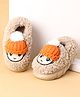 Oh! Pair Slip On Winter Shoes with Cap Applique - Brown