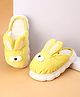 Oh! Pair Winter Slip Ons With Fur Lining & Bunny Face Applique - Yellow