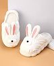 Oh! Pair Winter Slip Ons With Fur Lining & Bunny Face Applique - White