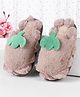 Oh! Pair Slip On Winter Shoes with Cactus Applique - Brown
