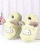 Oh! Pair Slip On Winter Wear Shoes With Animal Applique - Light Green