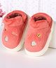 Oh! Pair Slip On Teddy Bear Embroidered Winter Shoes - Pink